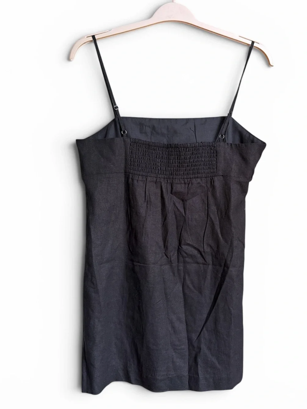 House of Harlow Mini Linen Blend Black Babydoll Dress Summer Party Going Out - Picture 3 of 5